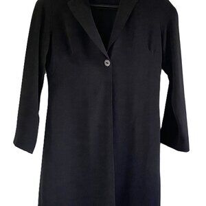 Mica Woman Black Coat Size 4 Shell 100% Polyester Lining 100% Acetate - L 35"